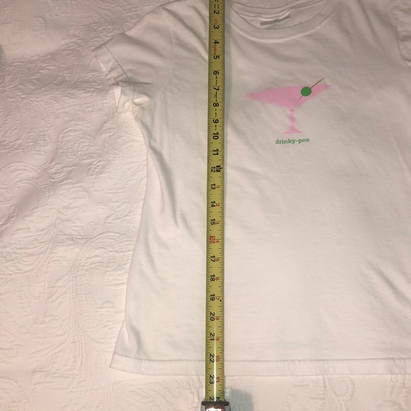 Drinky-Poo~WhiteT-Shirt with Pink Martin glass~Lg - Picture 4 of 5